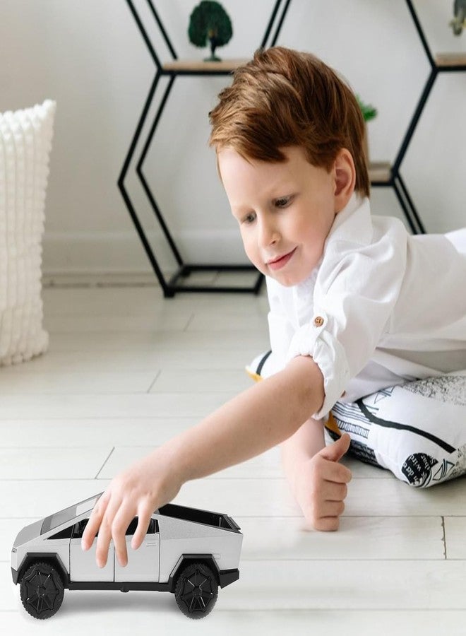 PLUSPOINT Cybertruck Model Car 1/36 Toys With Lights Diecast Cyber Cars Pull Back Metal Model Toy Trucks And Pickup Truck Toys For Kids And Cyber Truck Enthusiasts, Black - Image 4